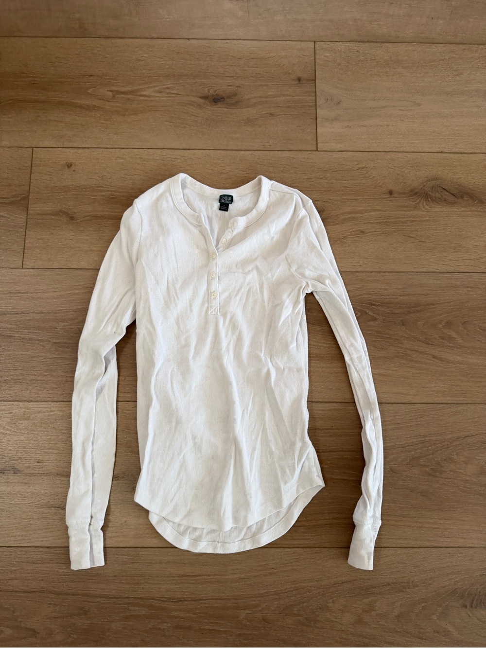 wild fable White Long-Sleeve Henley Shirt